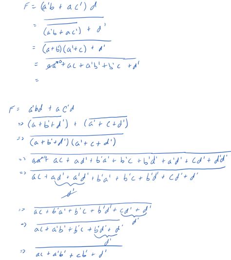 Logic Boolean Algebra Convert F A B C D A Bd Ac D Mathematics