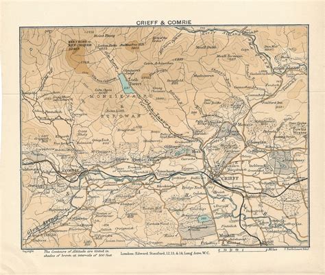 crieff comrie scotland antique map etsy