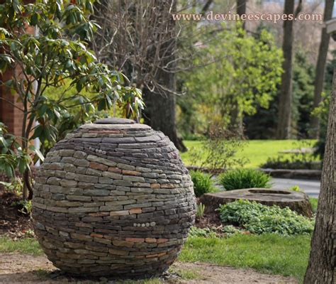 dry stone sphere garden sculpture | building process | stone art