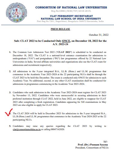 Clat 2024 Exam Date 3 Dec Notification Registration Pattern