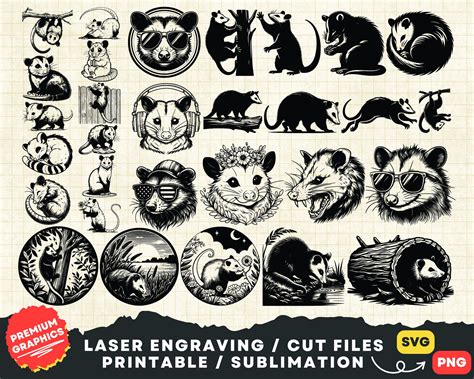 Possum Svg Bundle Opossum Svg Clipart Opossum Png Print Opossum Head