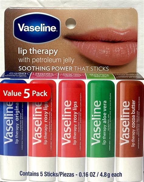 Vaseline Lip Therapy Stick With Petroleum Jelly Original Aloe Vera