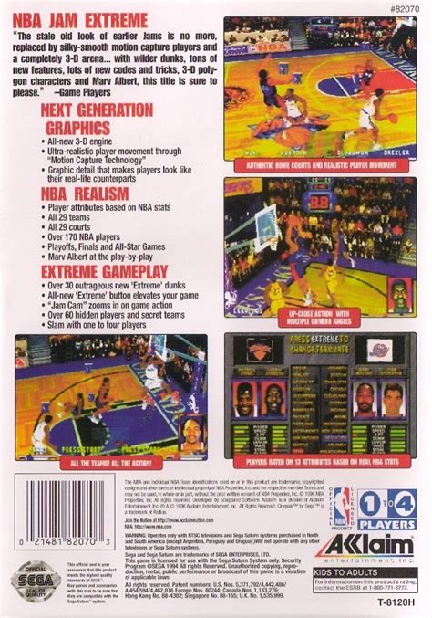 NBA Jam Extreme Boxarts For Sega Saturn The Video Games Museum