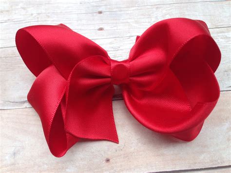 Red Satin Hair Bow Satin Bows Hair Bows Bows Hair Clips Hair Bows