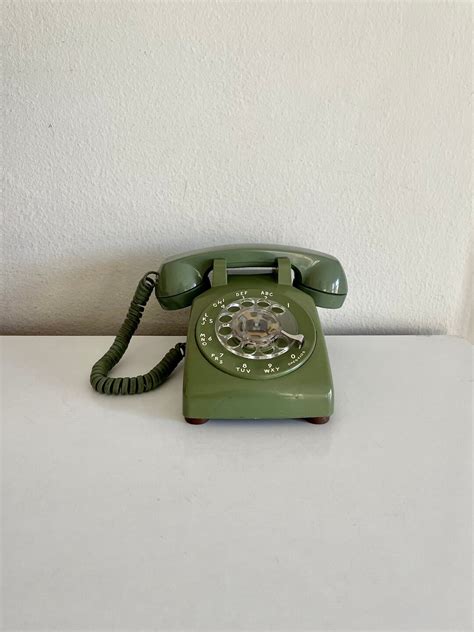 Working Rotary Phone Avocado Green Western Electric Mid Century