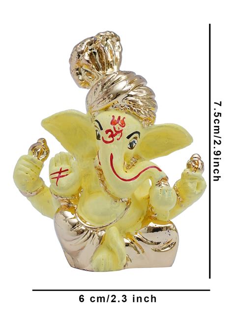 Buy White And Silver Lord Ganesha Idol Statue Showpiece Tied Ribbons