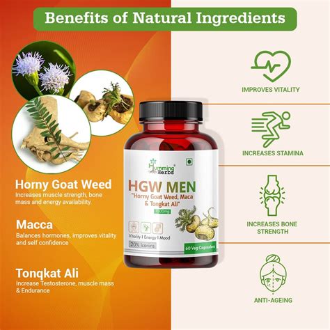 Horny Goat Weed With Maca Root 1000mg 90 Capsules Humming Herbs