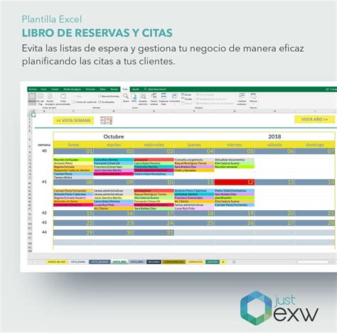 Plantilla Excel Premium Libro De Reservas Y Cita Previa Justexw