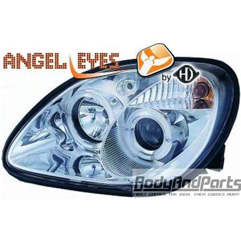 Mercedes Satz Scheinwerfer Slk MANUELL LWR KLARGLAS CHROM Angel Eyes