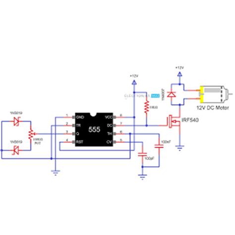 مدار کنترل دور موتور dc با 555