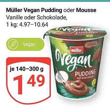 Müller Vegan Pudding Oder Mousse Angebot bei Globus