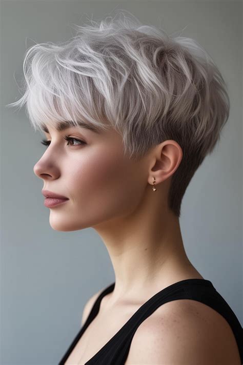 35 Youthful Short Haircuts Tousled Platinum Pixie