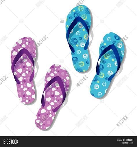 Beach Sandals Vector Vector And Photo Free Trial Bigstock