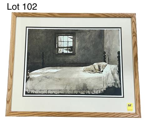 At Auction Andrew Wyeth Framed Print Of Master Bedroom By Andrew