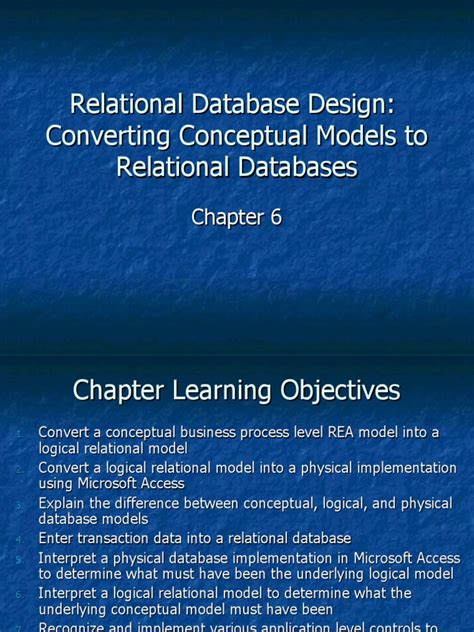 Relational Database Design Converting Conceptual Models To Relational