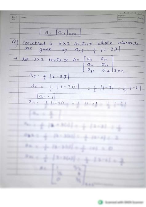 Solution Matrices Part Types Of Matrices Exercise Studypool