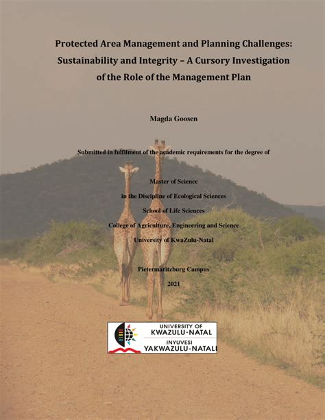 Pdf Protected Area Management And Planning Challenges Sustainability