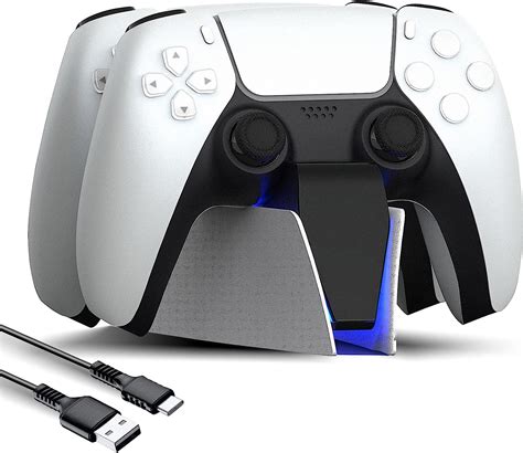 Chargeur Manette Ps5station De Chargement Compatible Avec Manettes Dualsense Ps5support Double