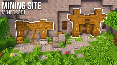 Minecraft How To Build A Mining Site Mining Entrance Mining Camp