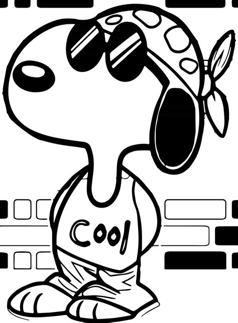 El Estilo Más Cool De Snoopy para colorear imprimir e dibujar