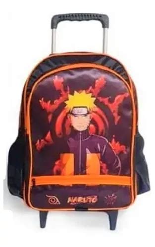 Mochila Naruto Uzumaki Bolsa Infantil Escolar Rodinhas Parcelamento