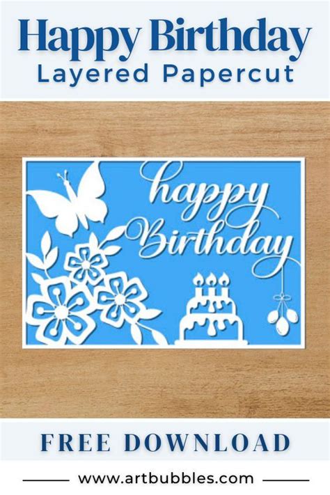 Birthday Card Paper Cut Svg Design In 2024 Cricut Birthday Cards