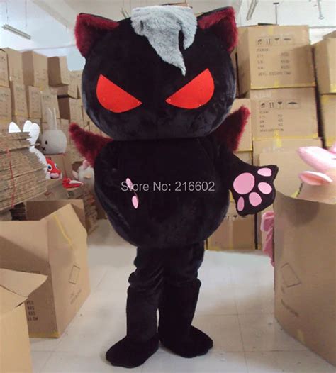 Devil Black Cat Mascot Costume Evil Spirit Design Cat Costume Halloween ...