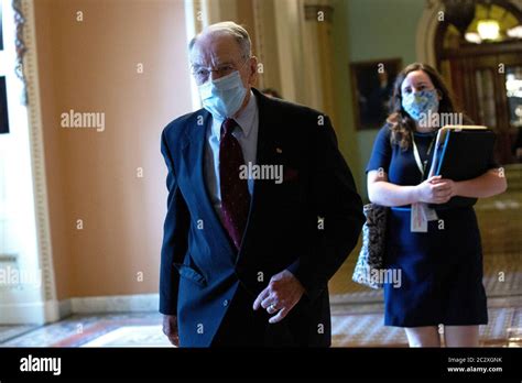 United States Senator Chuck Grassley Republican Of Iowa Walks Off The Senate Floor At The