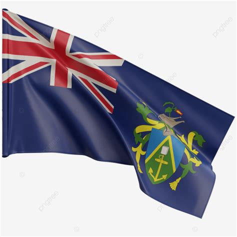 Pitcairn Islands Flag Waving Pitcairn Islands Flag With Pole Pitcairn