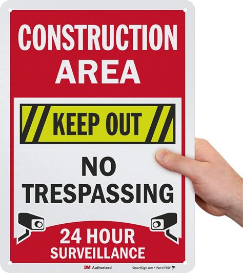 Danger Sign Construction Site No Trespassing 10 X 14