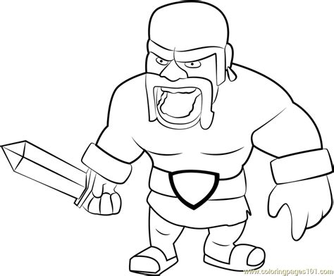 Barbarian Coloring Page Free Clash Of The Clans Coloring Pages