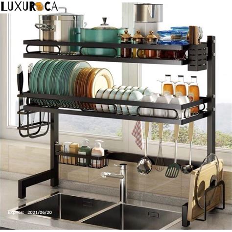 Stainless Steel Rak Pinggan Dish Rack Rak Dapur Rak Sinki Dapur Sink