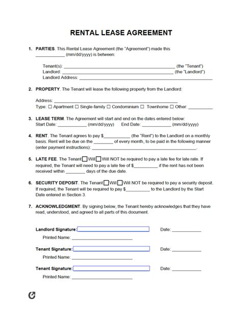 Free Printable Rental Agreements Free Printable Templates