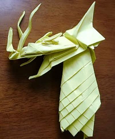 origami Dragon Head 3D ~ make origami easy instructions for kids