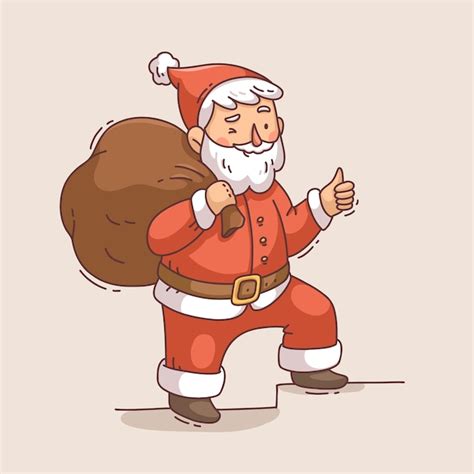 Ilustração de papai noel desenhada à mão Vetor Grátis