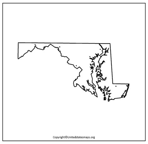 Blank Maryland Map Printable Map Of Maryland In Pdf