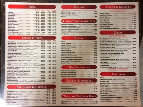 Nicos Pizza Menu In New Britain Pennsylvania Usa