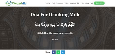 Dua For Drinking Milk - Eternal Aid Charity