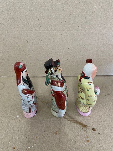 福禄寿瓷像 Chinese Deity Fulushou Porcelain Statue Set Hobbies And Toys