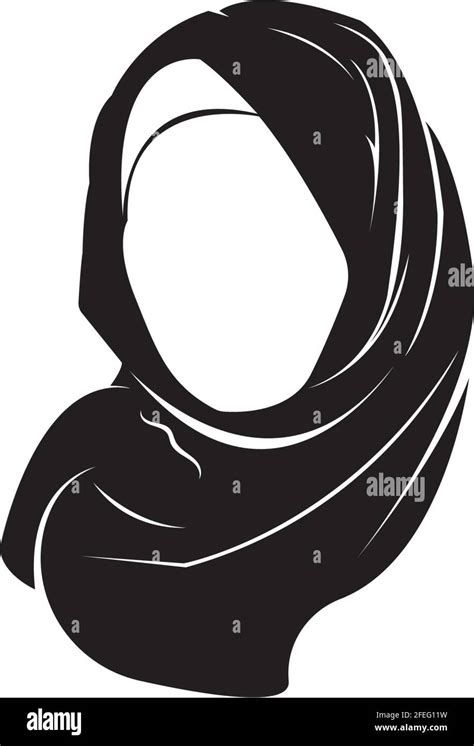 Hijab Women Black Silhouette Vector Icons App Vector Stock Vector Image