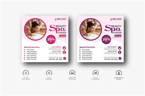 Beauty And Spa Social Media Post Spa Center Social Media Post Behance