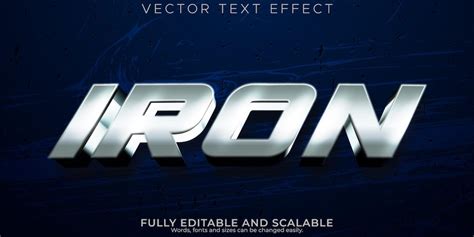 Free Vector Iron Text Effect Editable Metallic And Shiny Text Style