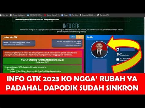 Info Gtk Ko Ngga Rubah Ya Padahal Sudah Sinkron Dapodik Youtube