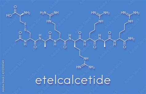 etelcalcetide drug molecule skeletal formula stock illustration
