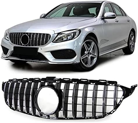 Sport Kühlergrill Schwarz Chrom für Mercedes C Klasse W205 S205 13 18