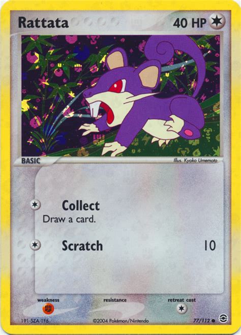 Pokémon EX FireRed LeafGreen Card 077 Rattata Parallel Reverse Holo