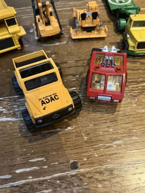 LOT ANCIEN ENGIN Chantier Majorette Camion Bulldozer Remorque Matchbox