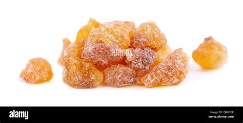 Frankincense Resin Isolated On White Background Pile Of Natural