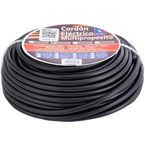 CORDÓN ELÉCTRICO MULTIPROPÓSITO 2x0 75 mm 20 m Negro SOLTES