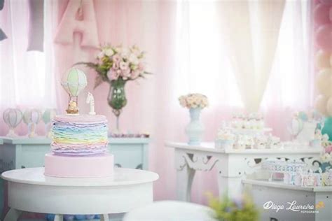 Kara S Party Ideas Pastel Rainbow Hot Air Balloon 1st Birthday Party Kara S Party Ideas